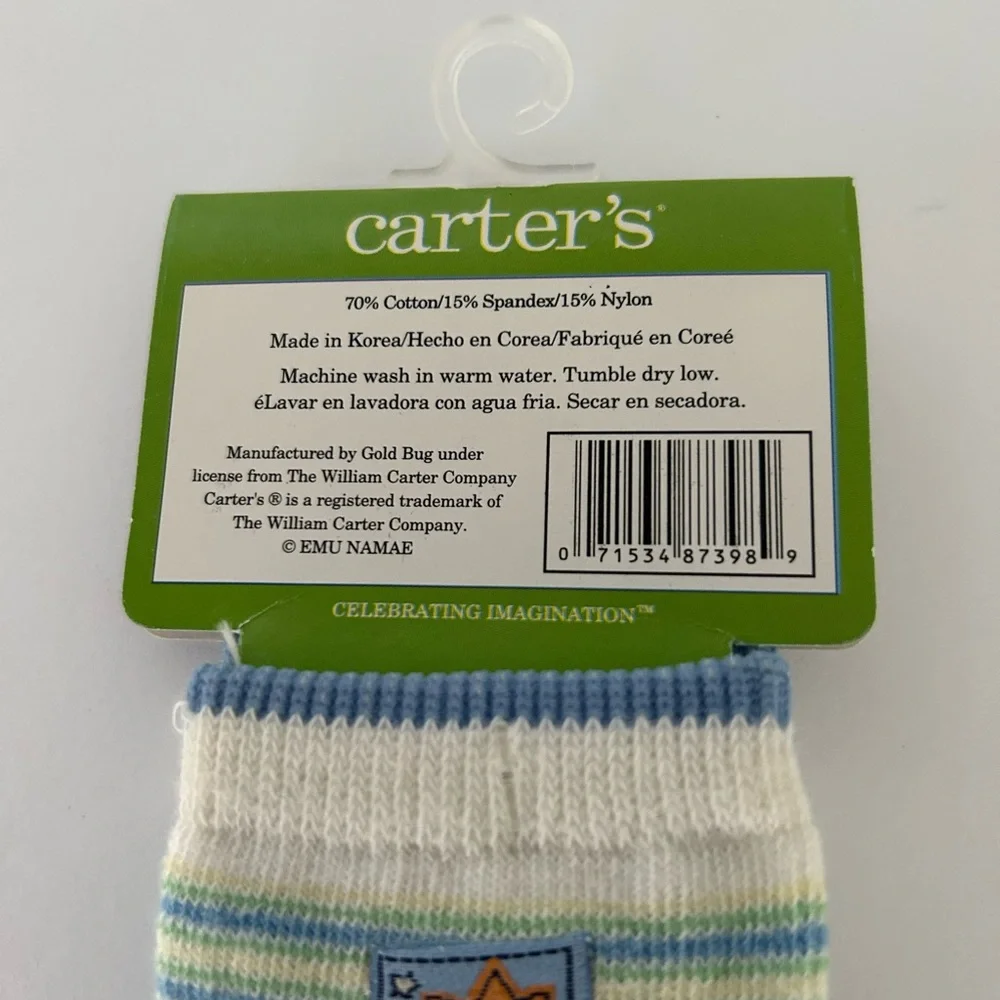 🦋 5/$25 - Carter’s Striped Socks - Size 3/4 for 3-12 Months (Shoe Size 0-1)